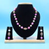 Pink Stone And Nakshi Ball Taar Mala Necklace