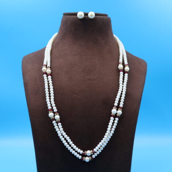 Alternative view of Two Layer Long Pearl Necklace