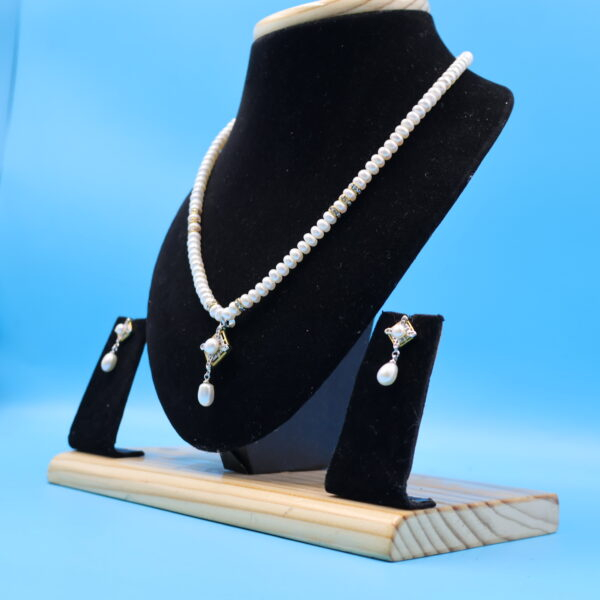 Alternative view of CZ Pearl Pendant Necklace