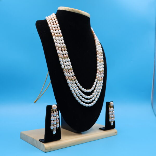 Alternative view of Four Layer Oval Pearl Necklace