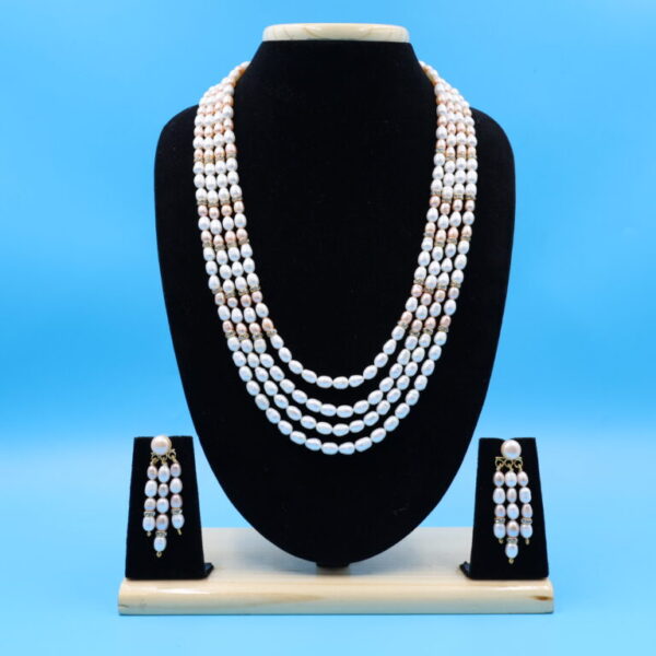 Alternative view of Four Layer Oval Pearl Necklace