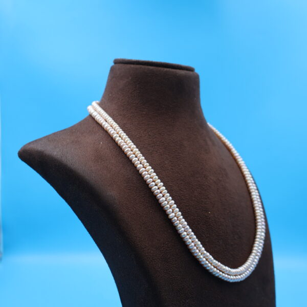 Alternative view of Two Line Pink Pearl Necklace