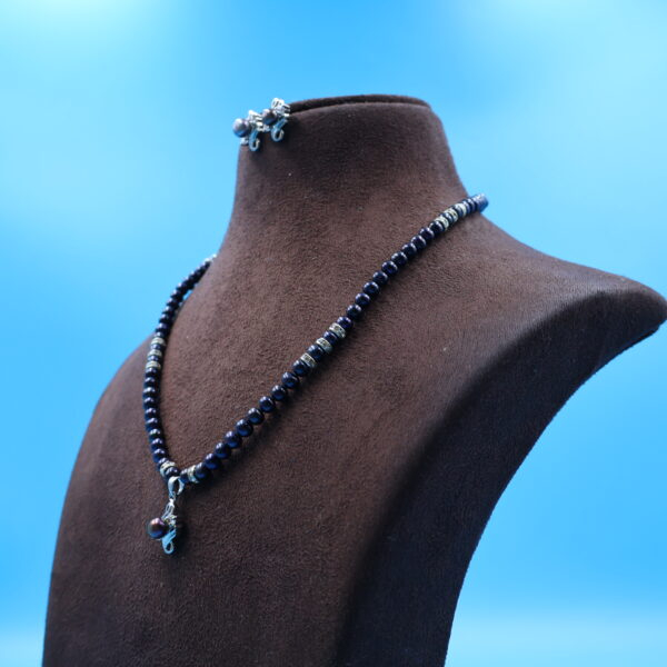 Alternative view of CZ Pendant Black Moti Pearl Necklace