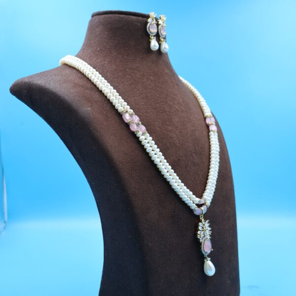 Ruby Pendant Double Pendant Pearl Necklace