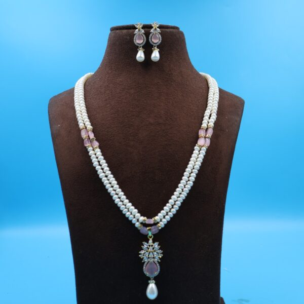 Ruby Pendant Double Pendant Pearl Necklace