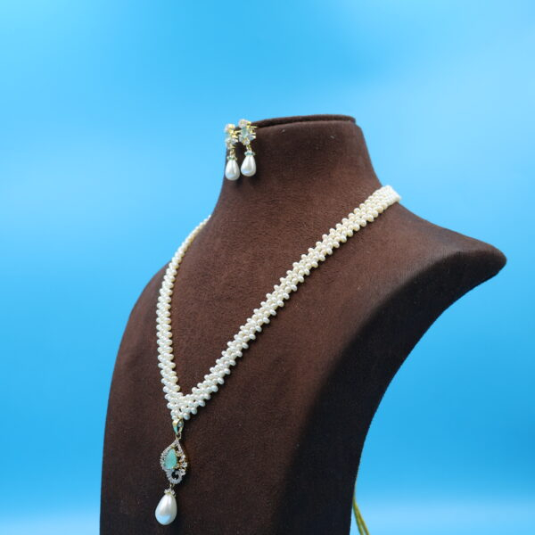 Alternative view of CZ Stone Chandani Pearl Necklace
