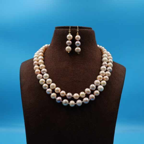 Alternative view of Round double layer Pearl Necklace