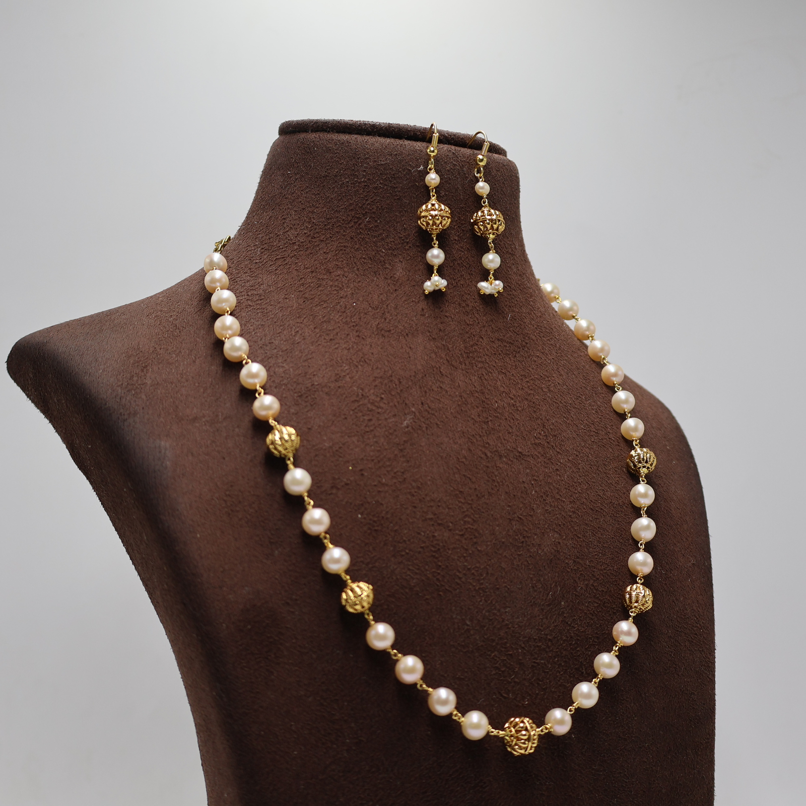 CZ Pearl Taar Mala Necklace - Image 2