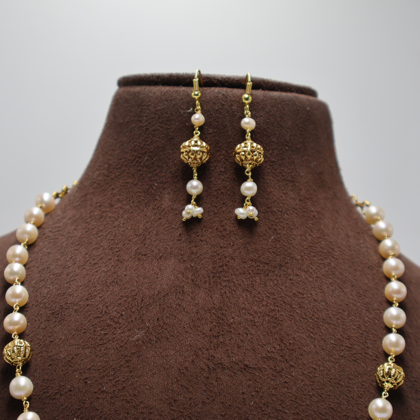CZ Pearl Taar Mala Necklace - Image 4