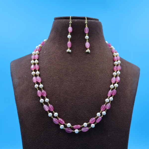 Alternative view of Ruby Stone Pearl Taar mala