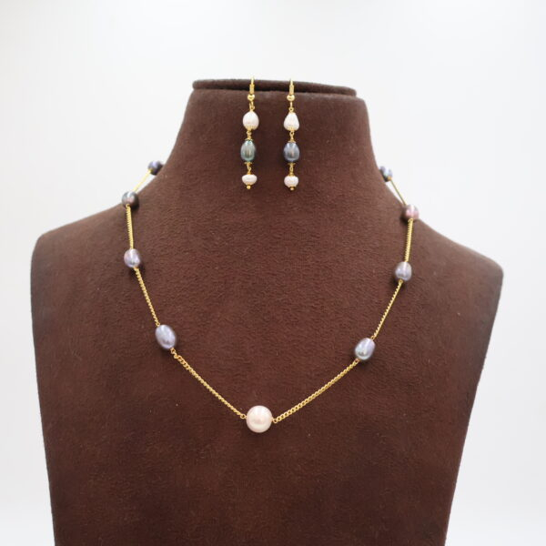 Alternative view of Grey Pearl Taar Mala Necklace