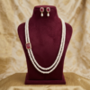 Ruby Pendant Side Brooch Pearl Necklace