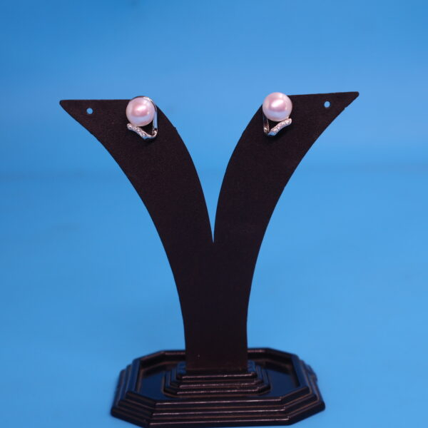 Alternative view of Round Pearl Stud Pearl Earrings for Women