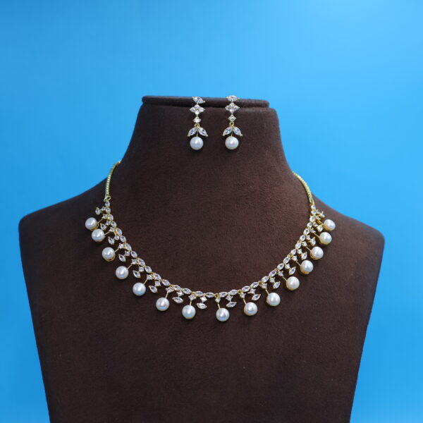 Alternative view of CZ Star Pearl Necklace Sets