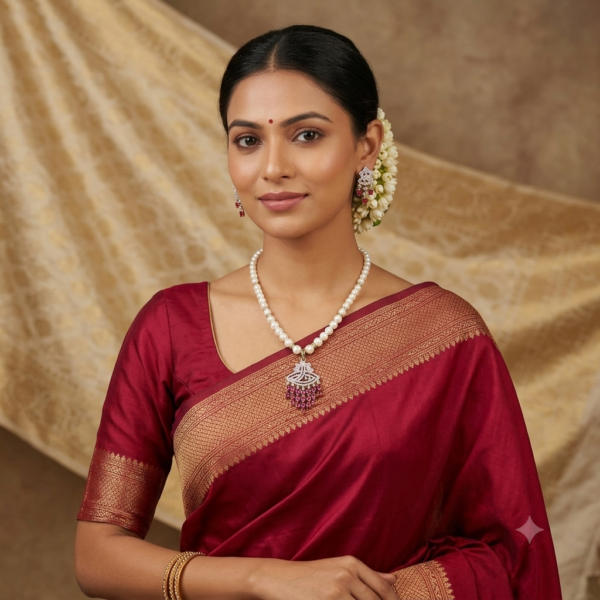 CZ Stone pendant Pearl Necklace