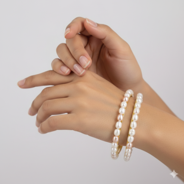 Pearl Gold Bangle Set