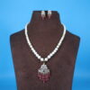CZ Stone pendant Pearl Necklace
