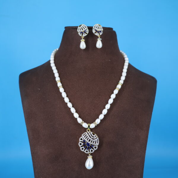 Alternative view of CZ Timeless Pearl Pendant