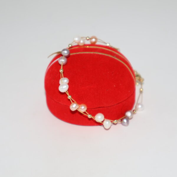 Alternative view of Pastel Multicolor Pearl Gold Bracelet