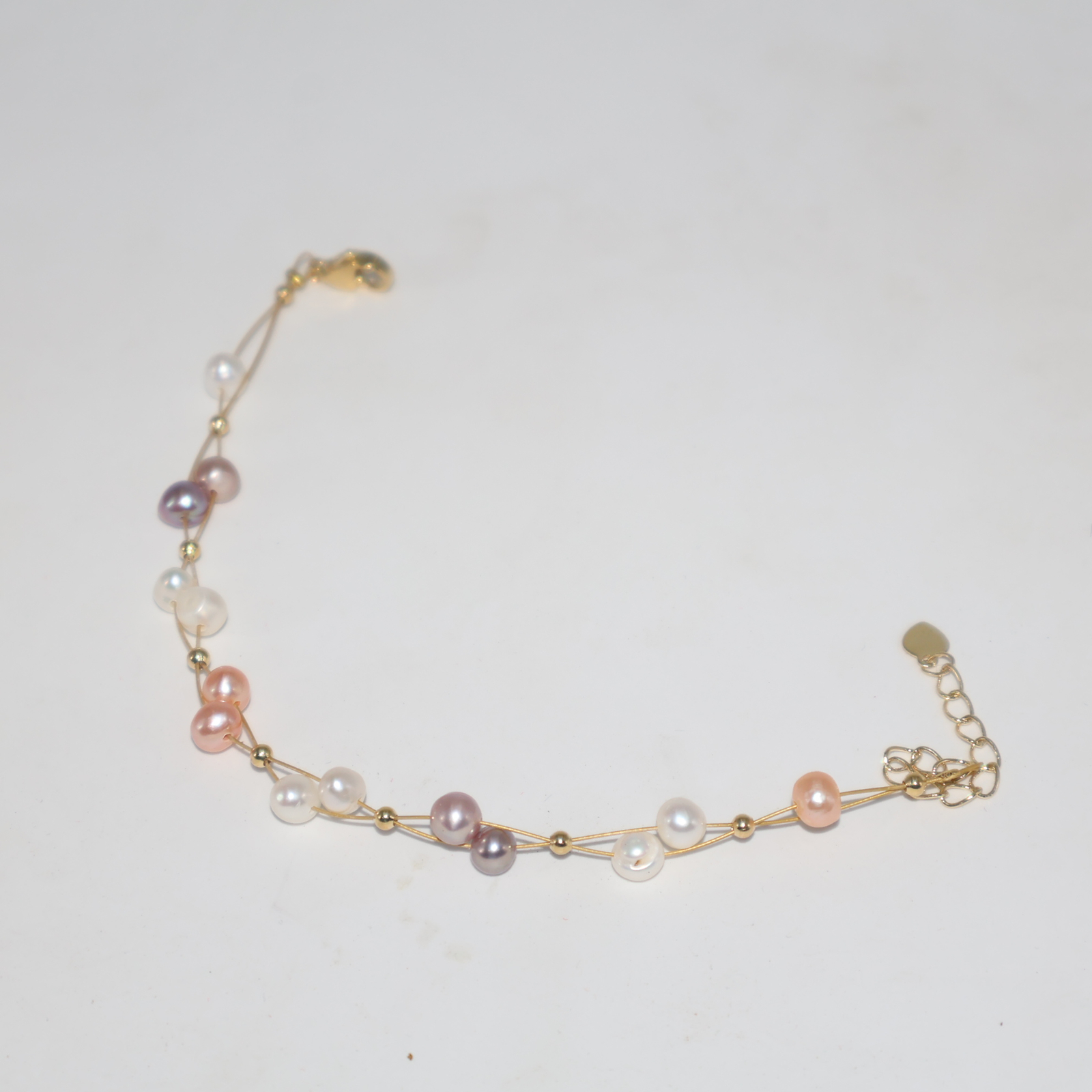 Pastel Multicolor Pearl Gold Bracelet - Image 4