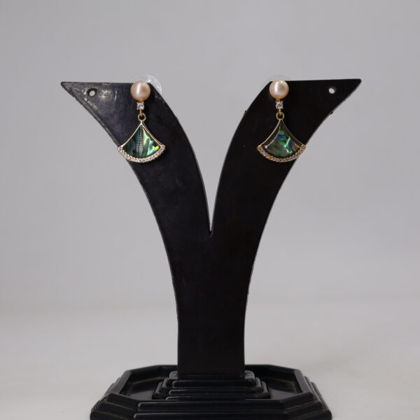 Alternative view of Abalone Pearl Fan Drop Earrings