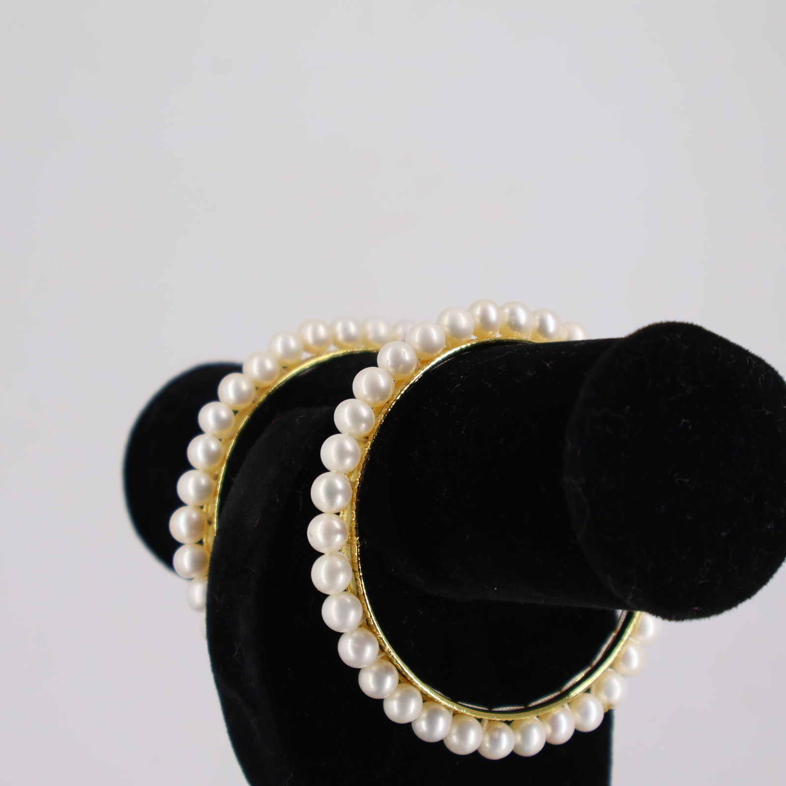 Classic Pearl Studded Gold Plated Bangles for Women - Image 2