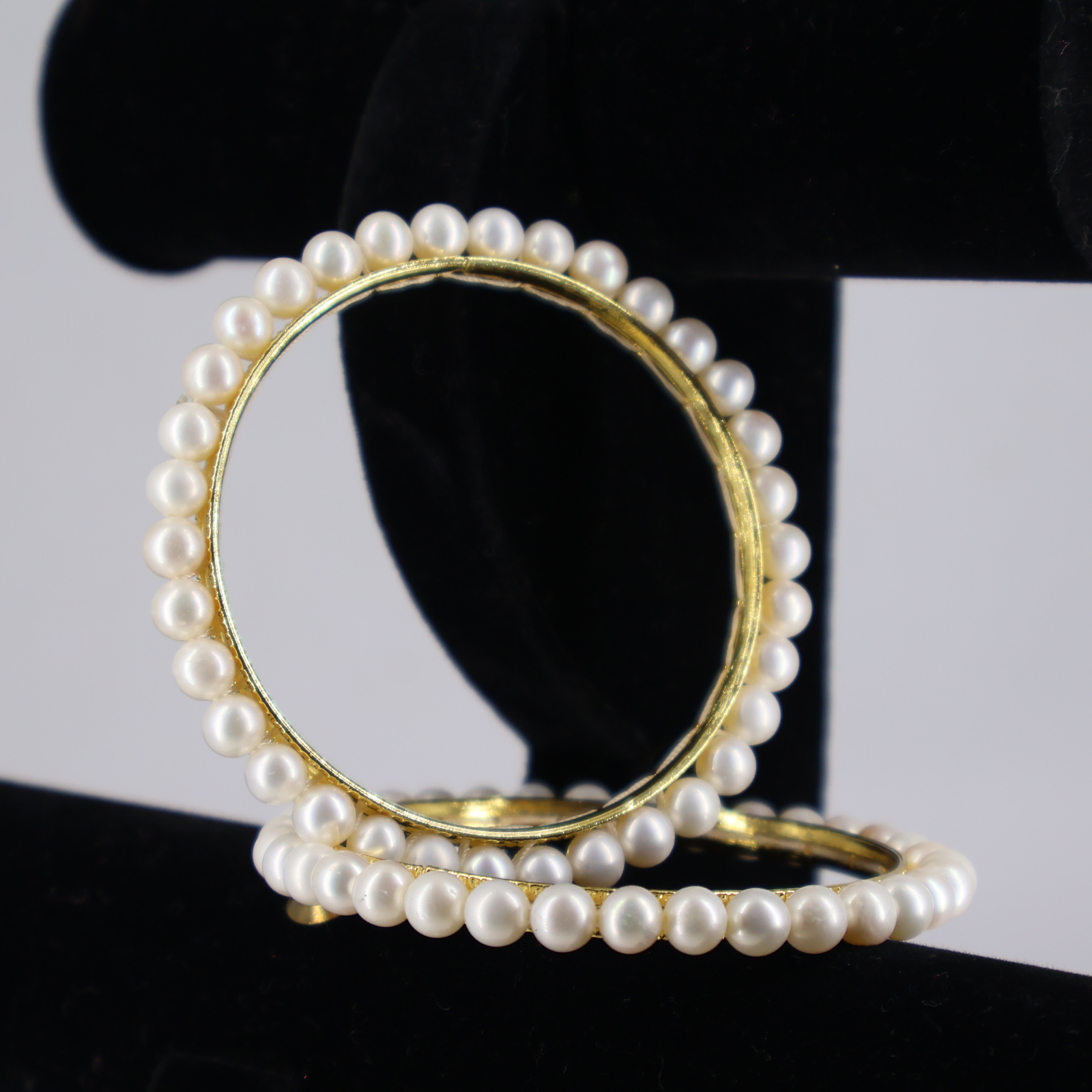 Classic Pearl Studded Gold Plated Bangles for Women - Image 3
