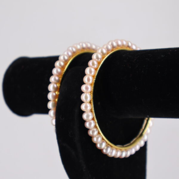 Alternative view of Elegant Gold Pearl Bangle Bracelet