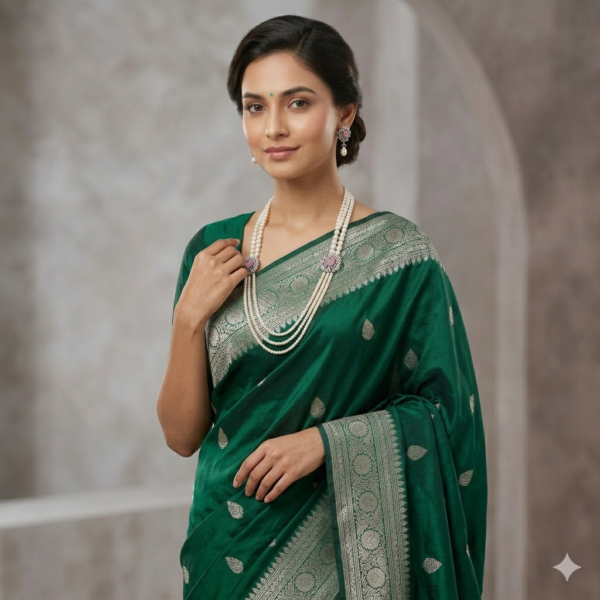 Side Brooch Pearl Necklace