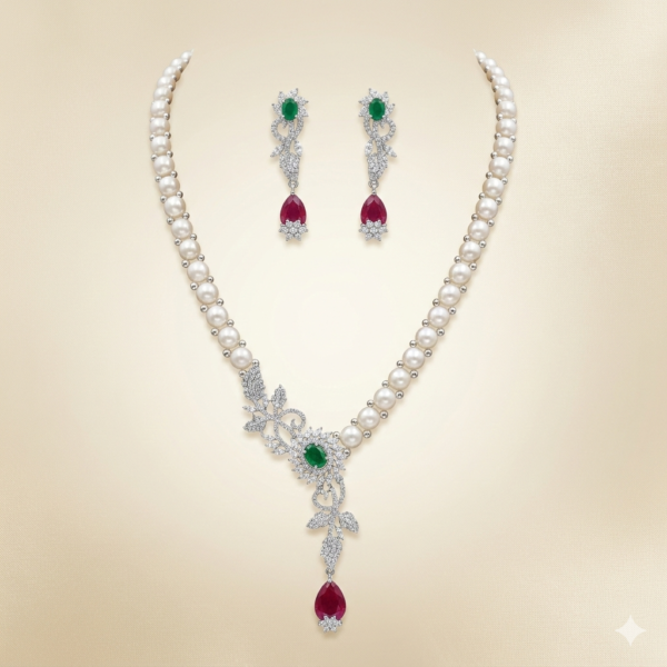 Button Pearl Necklace