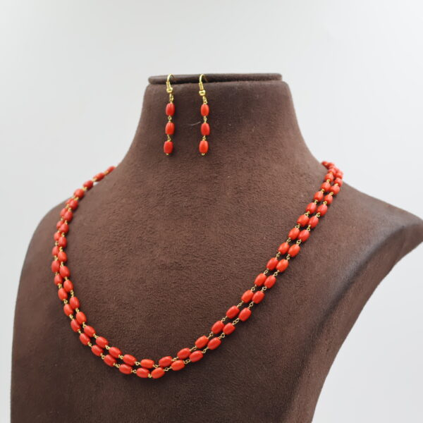 Alternative view of Oval Shape Coral Tar mala
