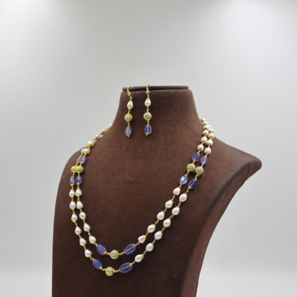 Alternative view of Pink Pearl Nakshi Tar mala