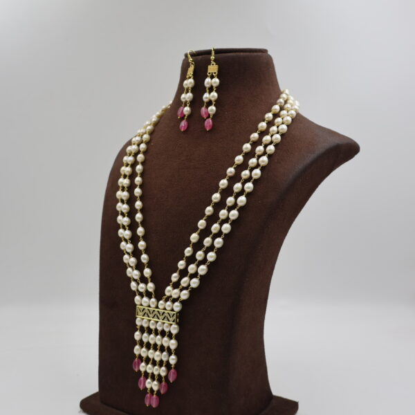 Alternative view of CZ Pendant Oval Pearl Tar Mala