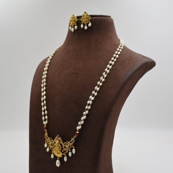 Alternative view of CZ Lakshmi Mata Pendant Tar Mala