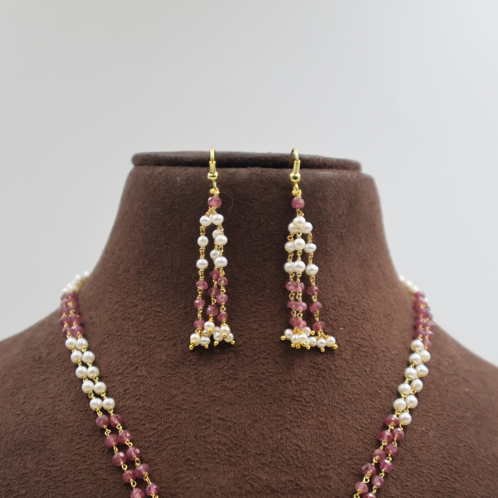 Onex Ruby Pendant Pearl Tar Mala - Image 4