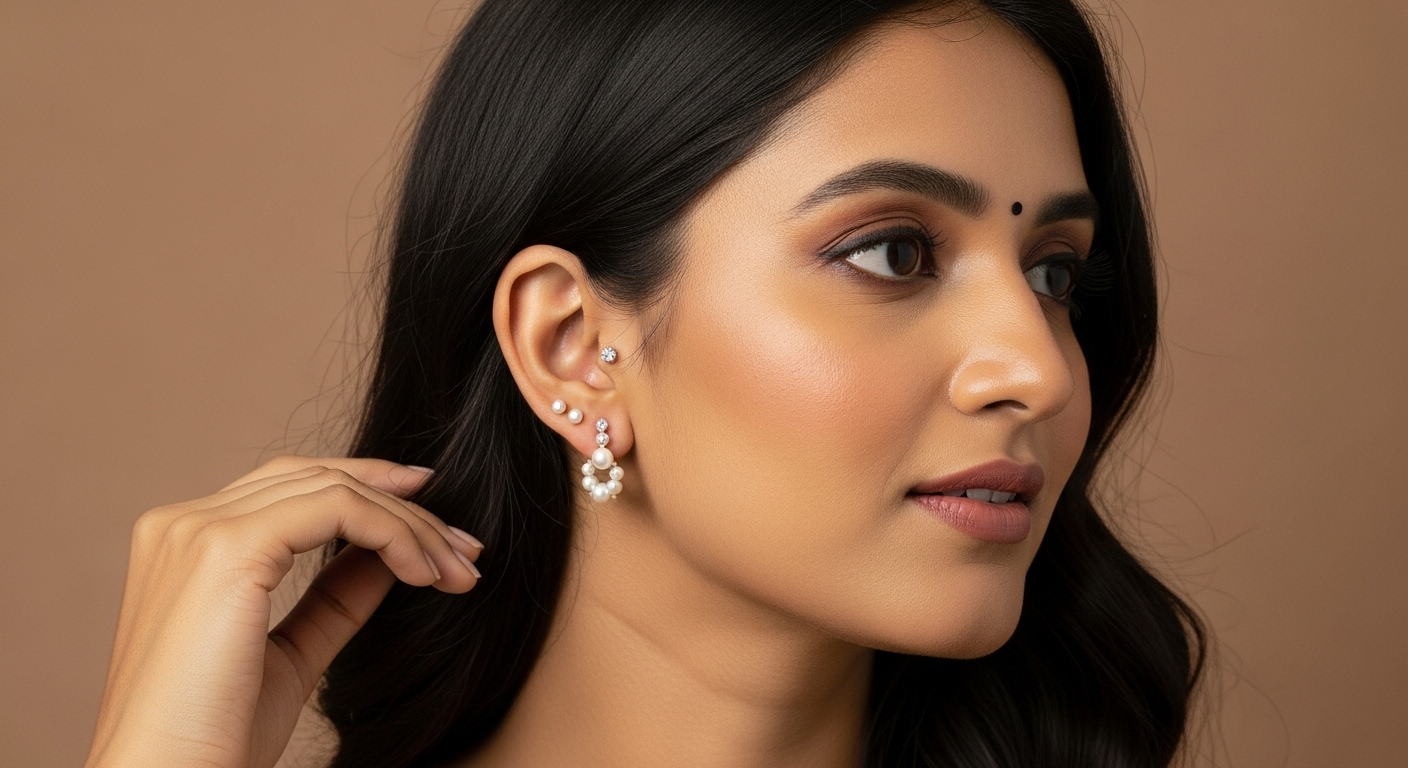 silver earrings stone