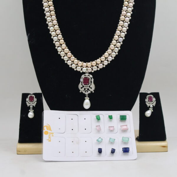 Alternative view of Five in one button pearl Necklace