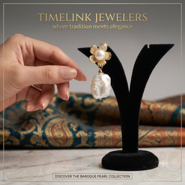 Flower Pearls Design Earring