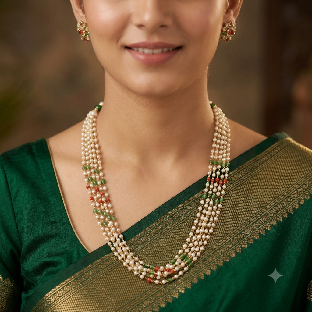 Traditional Multi Strand Pearl Necklace