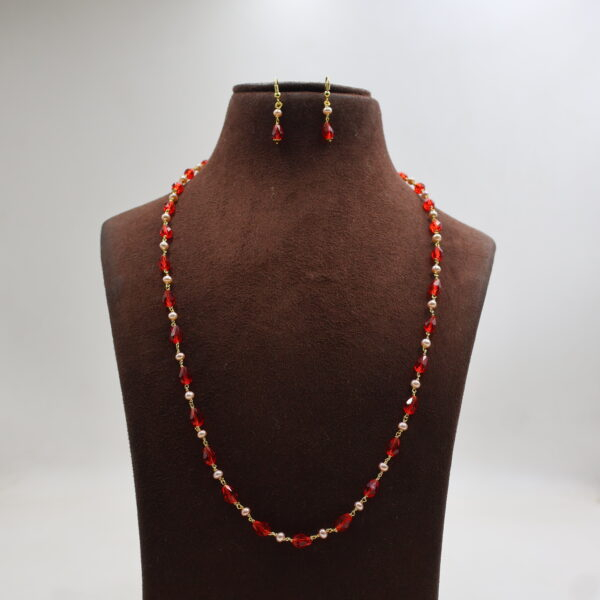 Alternative view of Red Crystal Pearl Necklace
