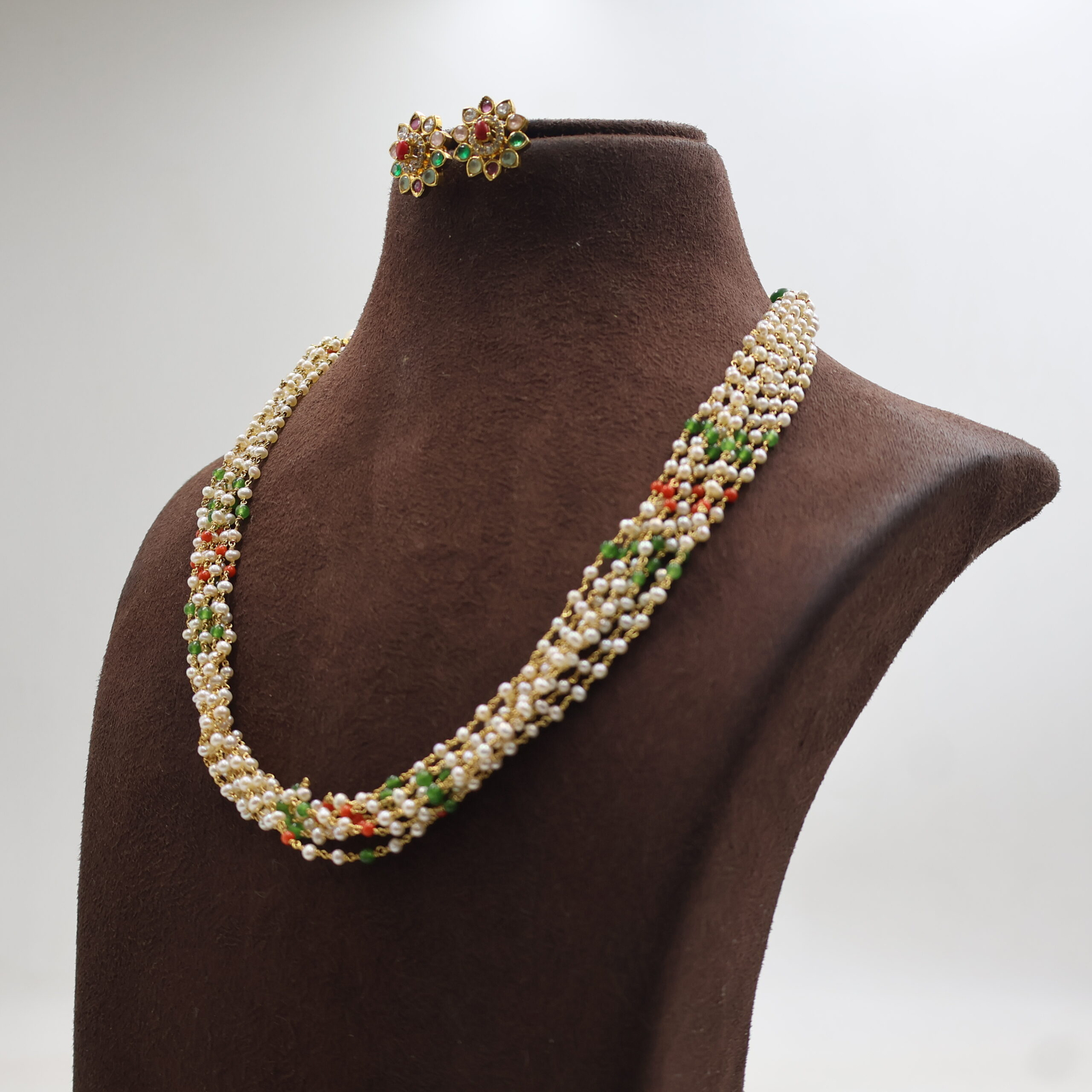 Traditional Multi Strand Pearl Necklace - Image 3