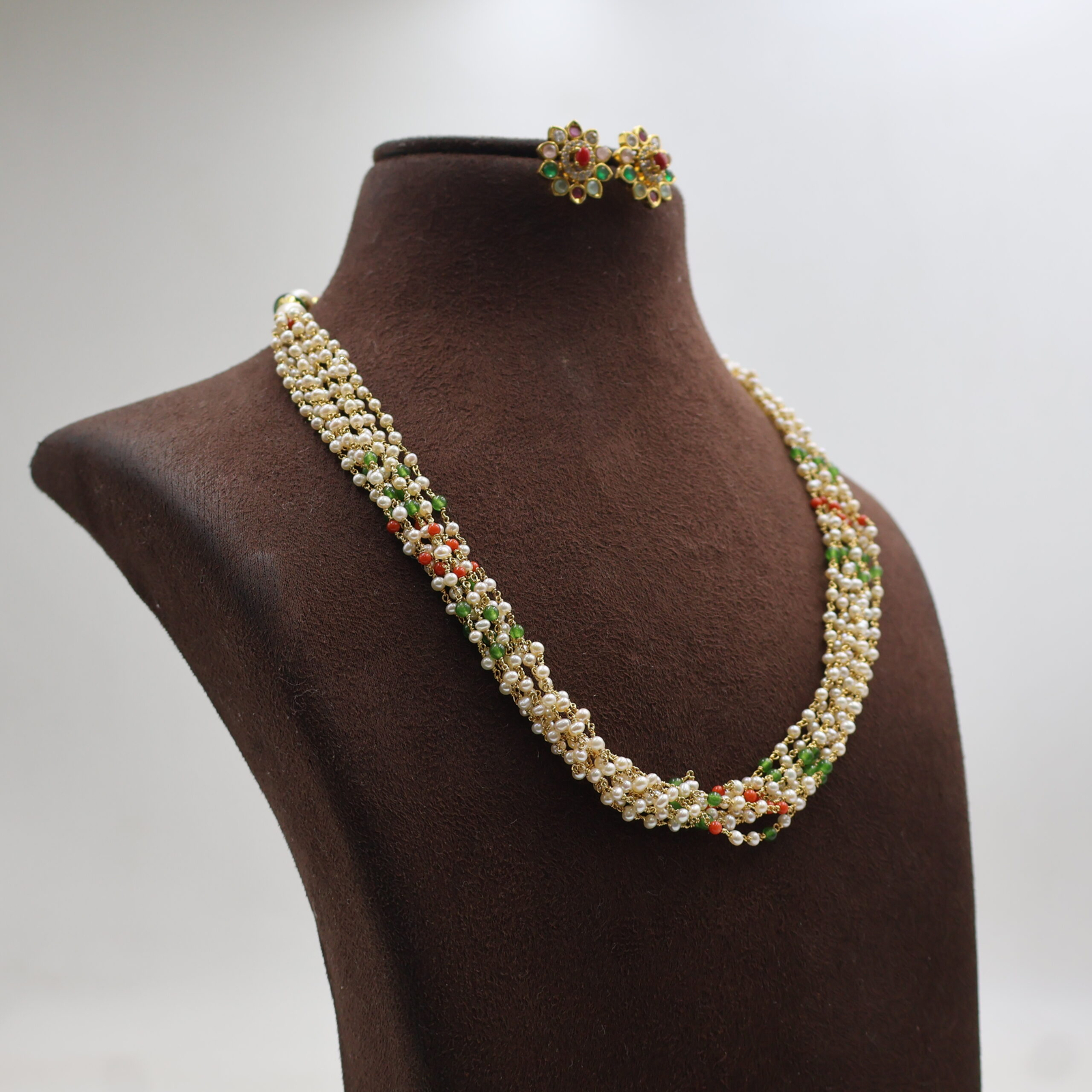 Traditional Multi Strand Pearl Necklace - Image 4