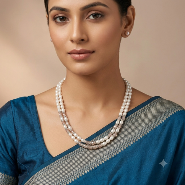 Simple Pearl Necklace Set
