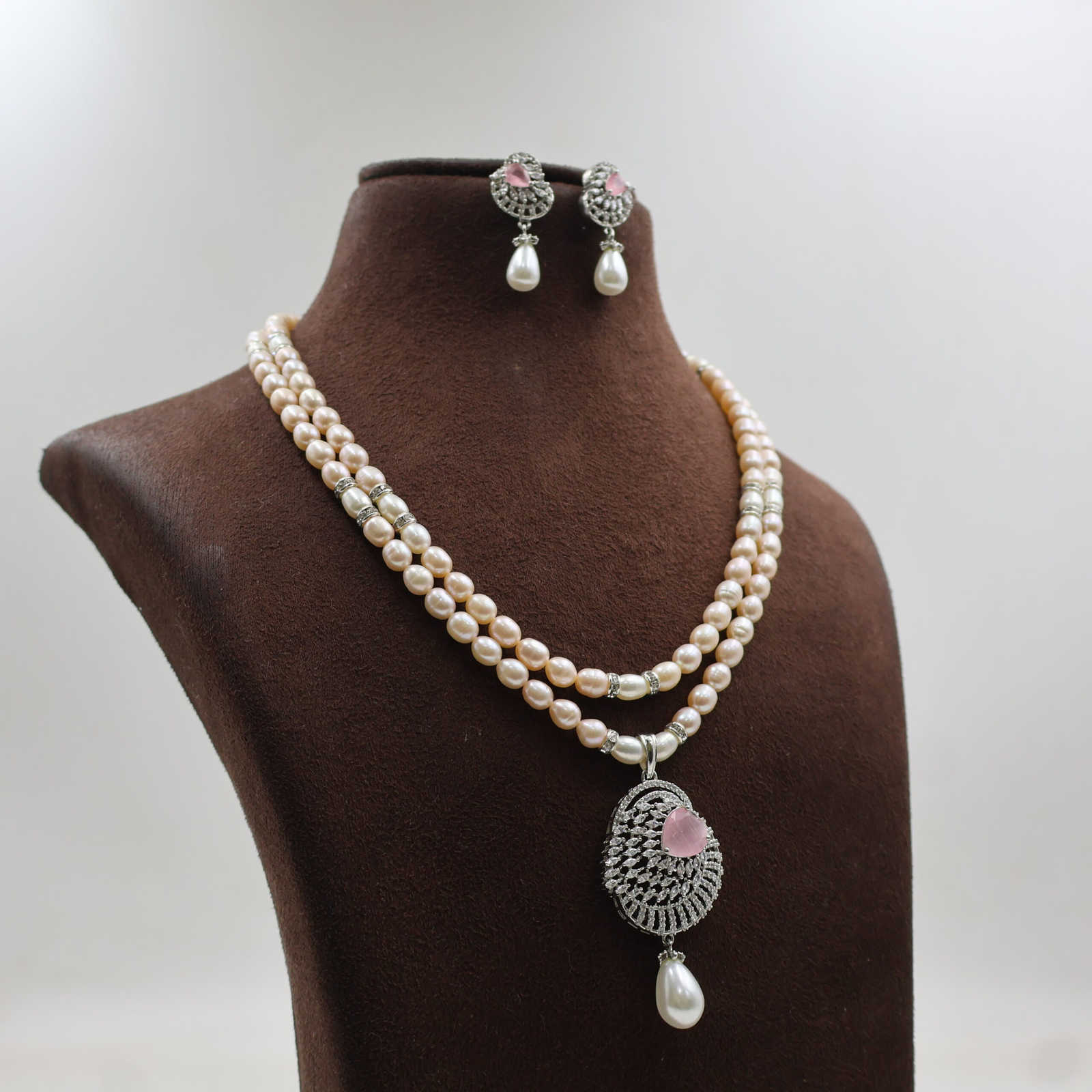 Royal Pink Pearl Pendant Set - Image 4
