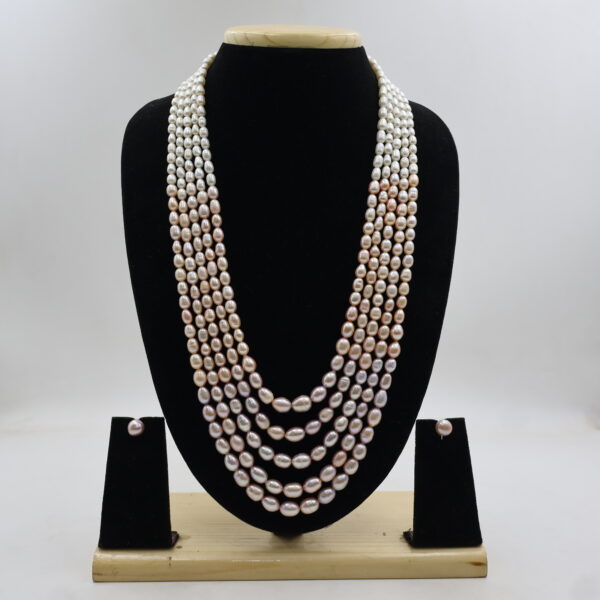 Alternative view of Luxury Five Strand Pink Pearl Necklace