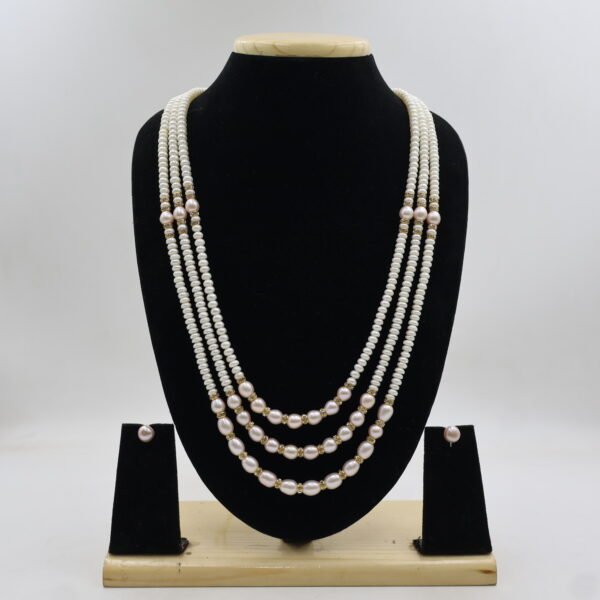 Alternative view of Traditional Triple Strand Pearl Necklace