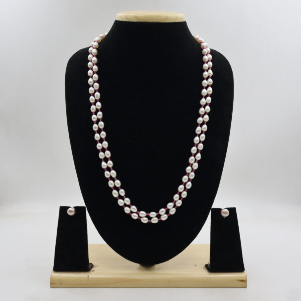 Alternative view of Elegant Double Layer Pearl Necklace
