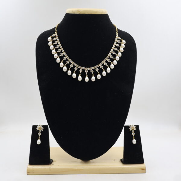 Alternative view of Classic CZ Pearl Party Wear Necklace