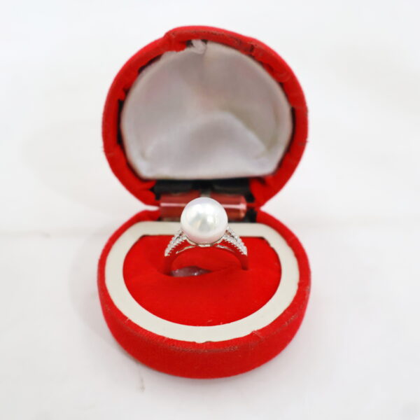 Classic Pearl Solitaire Adjustable Ring - Image 3
