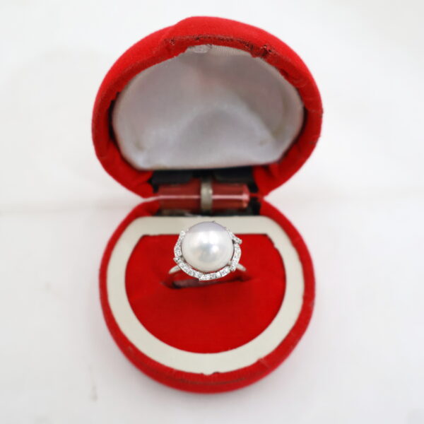 Designer Pearl Halo Adjustable Ring - Image 3
